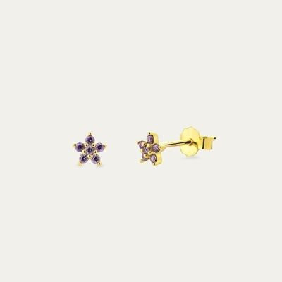 Pendientes Giorgia Purple Gold -    Flor de Menta  -