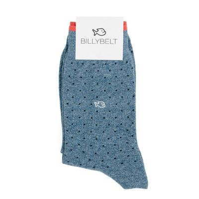 Quadratische Socken aus gekämmter Baumwolle – Jeansblau