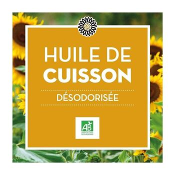 Huile de Cuisson Tournesol Désodorisée - Bio - BIB10L 2