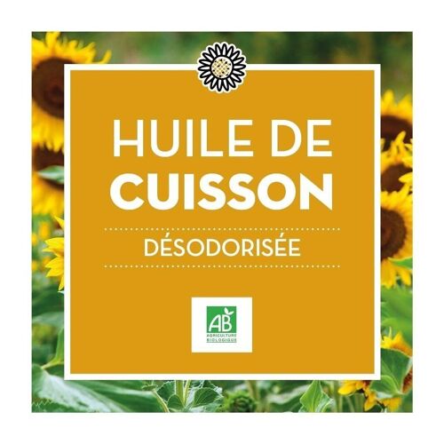 Huile de Cuisson Tournesol Désodorisée - Bio - BIB10L