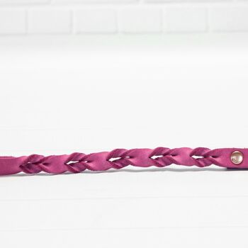 Laisse pour chien "IHSY", fait main, rose, cuir véritable, longueur 120 cm, 4 couleurs de mousquetons 9