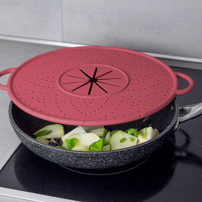 7in1 multi kitchen helper, splash guard, steam cooker, pouring aid, coaster, overcooking stop, baking tray, template