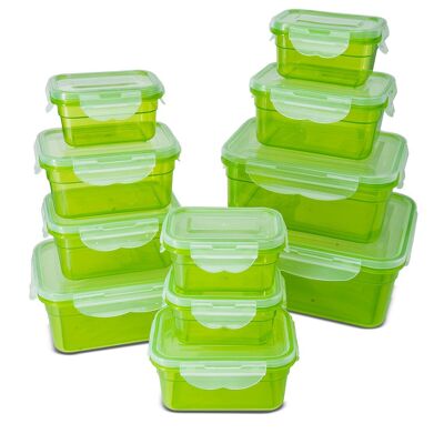 11 piezas Juego de recipientes de almacenamiento de alimentos, verde