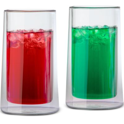 Set of 2 double-walled drinking glasses "Summer"