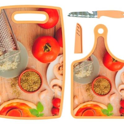 3 pcs. Cutting board set with knife
Theme: Tomato