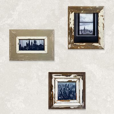 New York, New York - Composition of 3 frames in recovered woods
