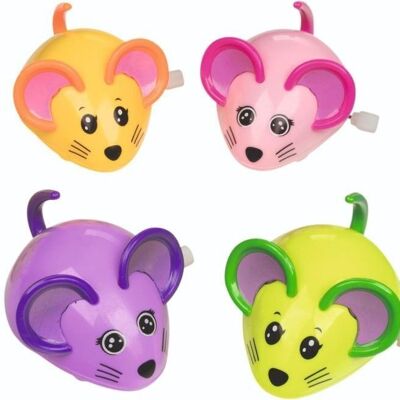 Mice with wind-up motor - 6 Assorted - Display of 12