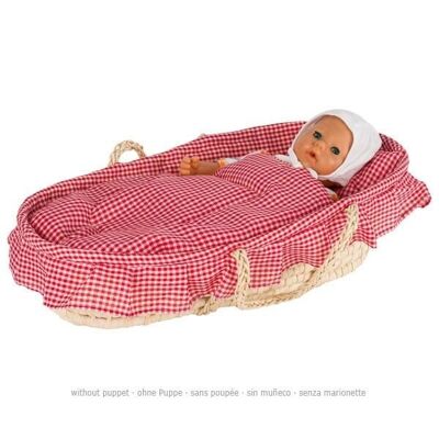 Culla per il trasporto delle bambole - Include fodera, materasso, cuscino e trapunta