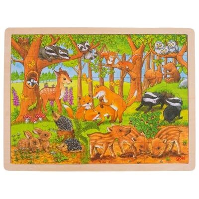 Puzzle dei cuccioli degli animali della foresta