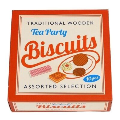 Traditional wooden tea party biscuits