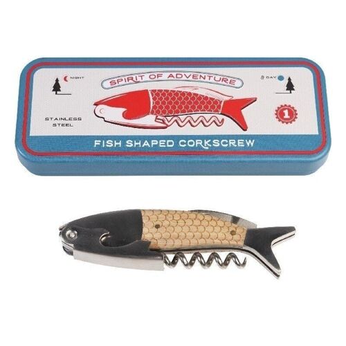 Buy wholesale Fish shaped corkscrew in a tin - Spirit of Adventure