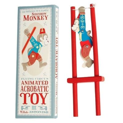 Wooden acrobatic toy - Sideshow monkey