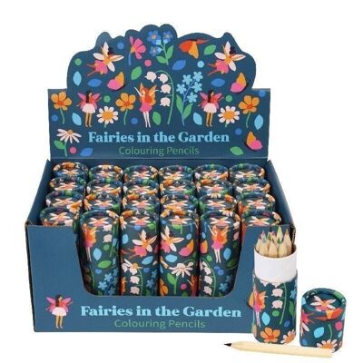 Tube of colouring pencils - Fairies in the Garden