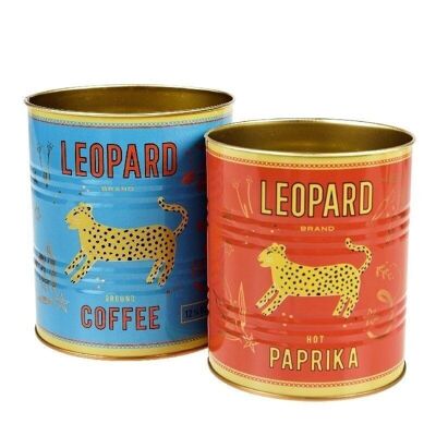Leopard storage tins (set of 2)