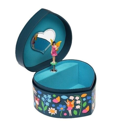 Heart musical jewellery box - Fairies in the Garden