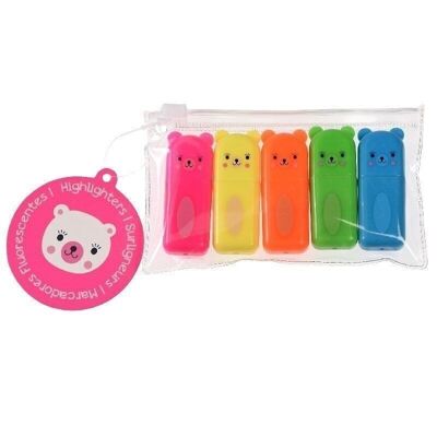 Bear highlighters (set of 5)