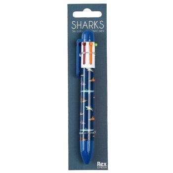 Stylo six couleurs - Requins 1