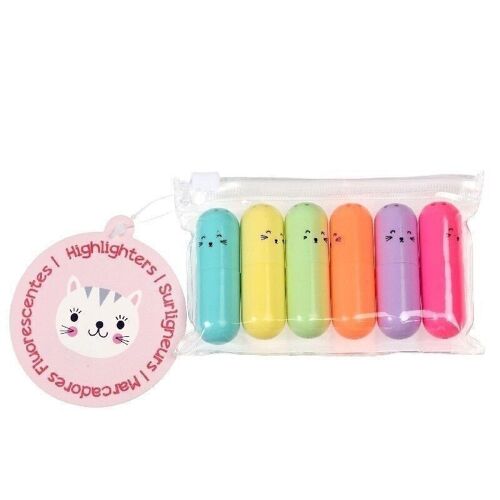 Cat highlighters (pack of 6)