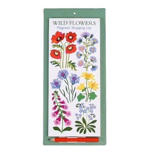 Magnetic shopping list - Wild Flowers