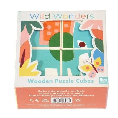 Cubos puzzle de madera - Wild Wonders