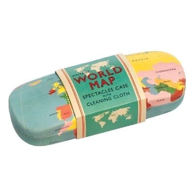 Glasses case & cleaning cloth - World Map