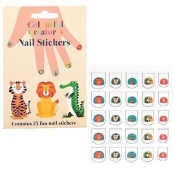Stickers pour ongles enfant - Créatures colorées 1