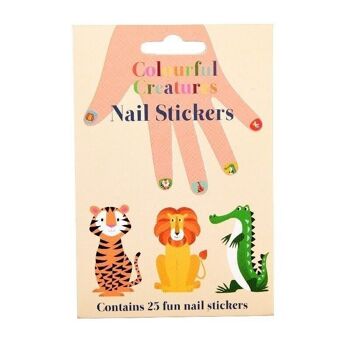 Stickers pour ongles enfant - Créatures colorées 2