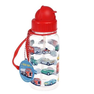 Children's water bottle with straw 500ml - Road Trip