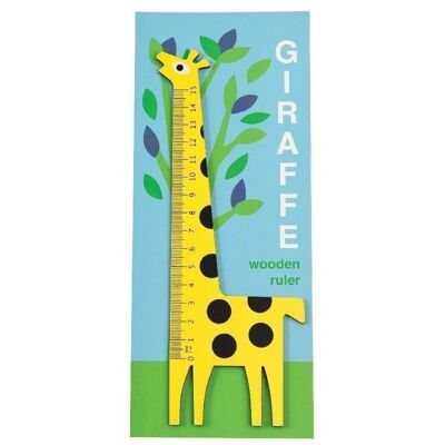Righello di legno - Giraffa gialla