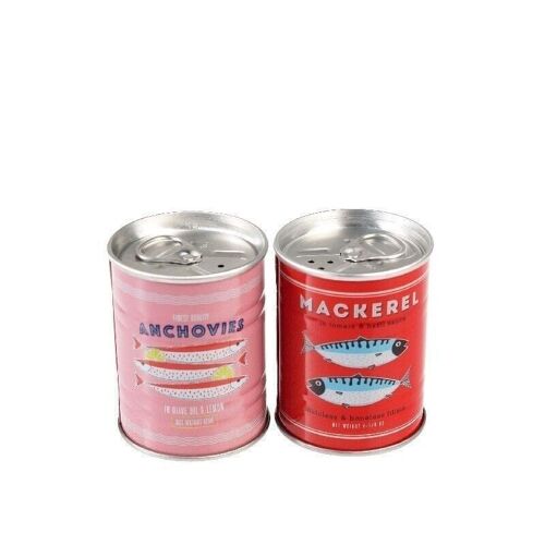 Tin salt and pepper shakers - Salt