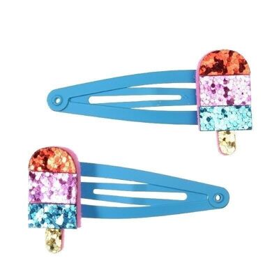 Barrettes à cheveux scintillantes (lot de 2) - Ice lolly