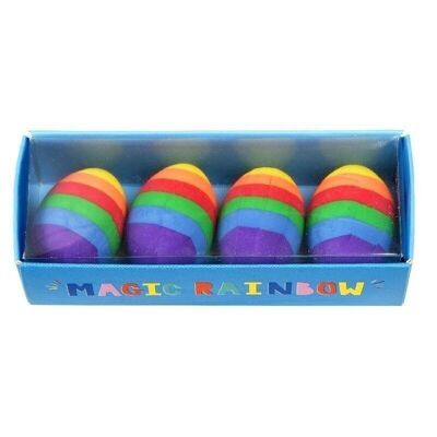 Rainbow egg erasers (set of 4)