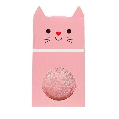 Palla rimbalzante glitterata - Gatto rosa