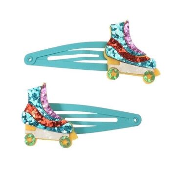 Barrettes à cheveux scintillantes (lot de 2) - Patin à roulettes 1