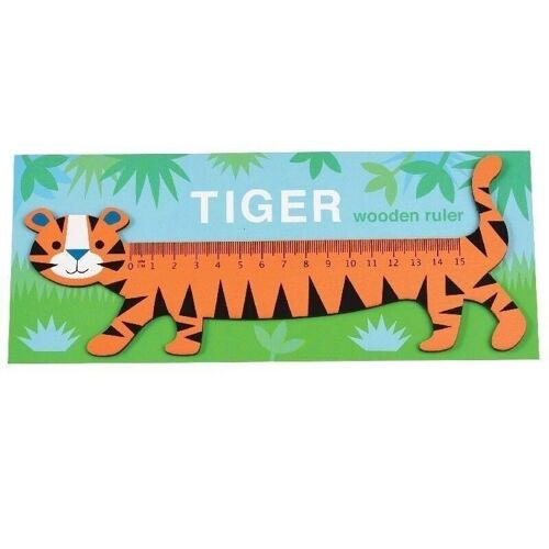 Wooden 15cm ruler - Tiger