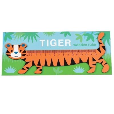 Wooden 15cm ruler - Tiger