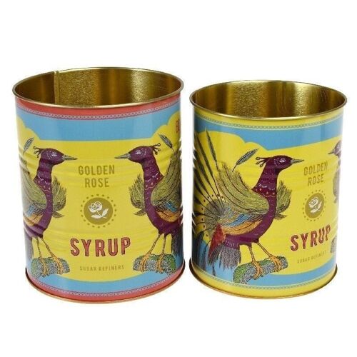 Storage tins (set of 2) - Golden rose syrup