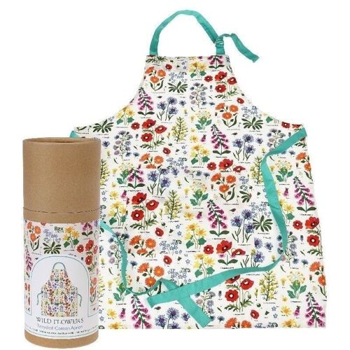 Recycled cotton apron - Wild Flowers