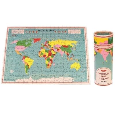 Puzzle en tube (300 pièces) - Carte du monde