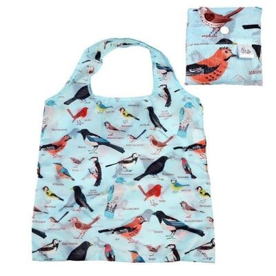 Recycled foldaway shopper bag - Garden Birds