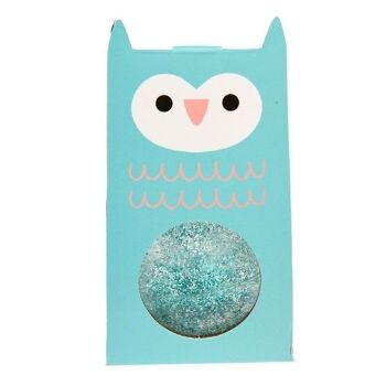 Balle rebondissante scintillante - Hibou bleu 1