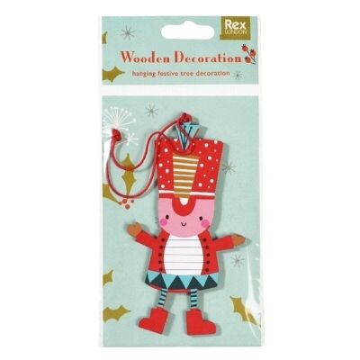 Wooden soldier christmas decoration