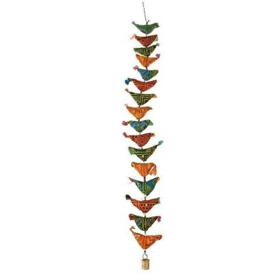 16 birds recycled cloth hanging decoration