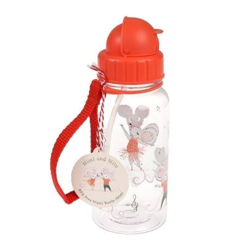Children's water bottle with straw 500ml - Mimi and Milo