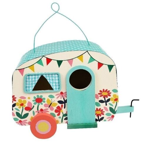 Caravan birdhouse decoration - Butterfly Garden