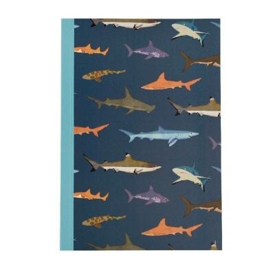 A5 lined notebook - Sharks