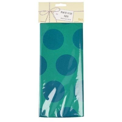 Papier de soie (10 feuilles) - Spot bleu sur turquoise
