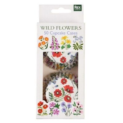 Cupcake cases (pack of 50) - Wild Flowers