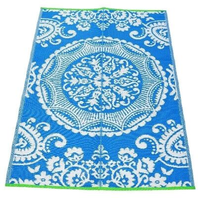 Recycled outdoor rug (180 x 120 cm) - Blue