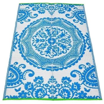 Tapis d'extérieur recyclé (180 x 120 cm) - Bleu 2